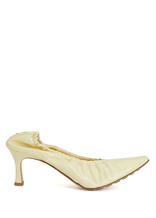 Sofia Krem Deri Topuklu Ayakkabı - Görsel 2