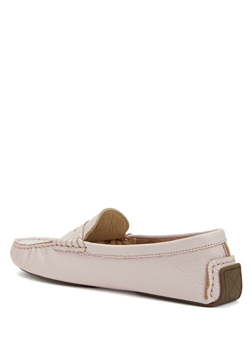 Toz Pembe Kadın Deri Loafer - Görsel 4