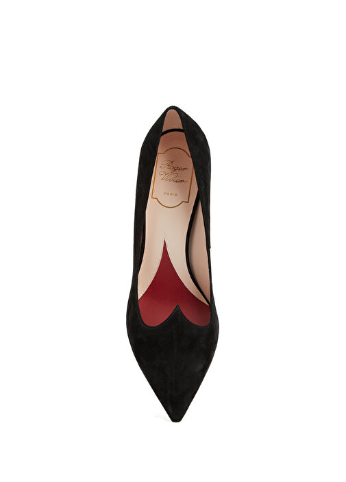 I Love Siyah Süet Topuklu Ayakkabı - Görsel 5