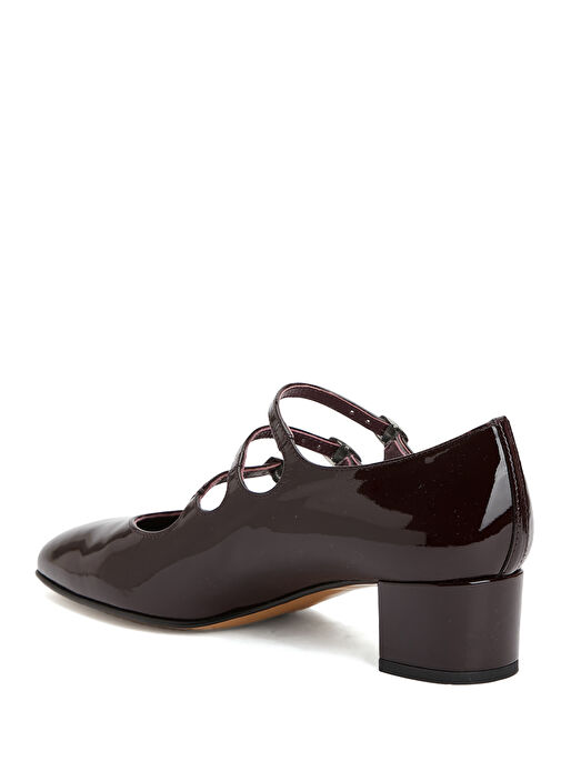 Kına Koyu Kahverengi Deri Topuklu Ayakkabı - Görsel 4