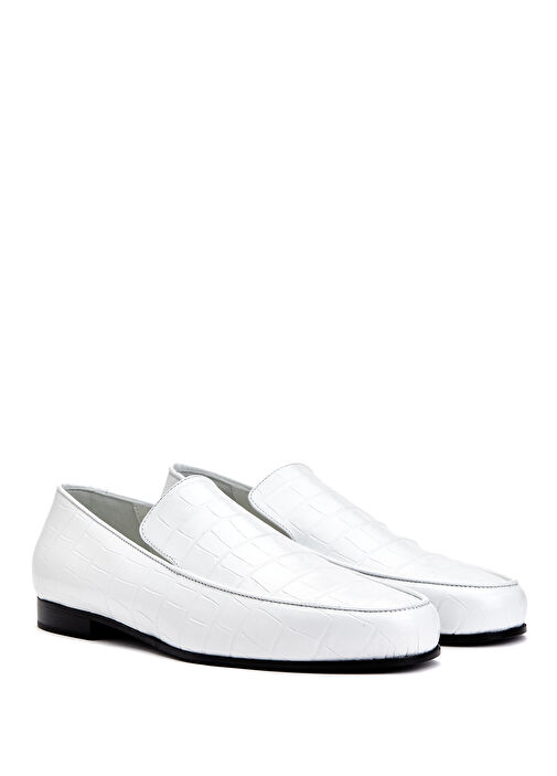 Beyaz Kadın Deri Loafer - Görsel 3