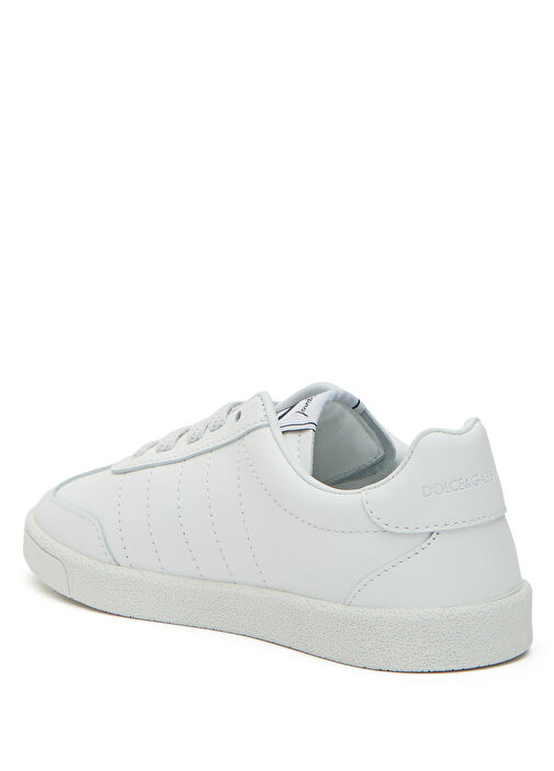 Beyaz Logolu Erkek Çocuk Deri Sneaker - Görsel 4