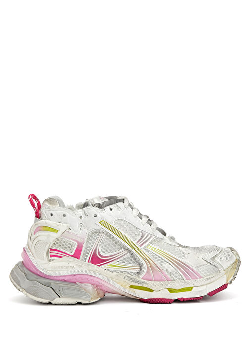 Balenciaga - Graffiti Runner Beyaz Pembe Kadın Sneaker - Çok Renkli 1