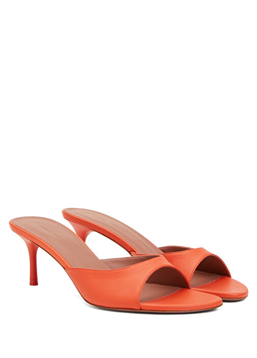 Jeanne Turuncu Deri Topuklu Terlik - Görsel 3