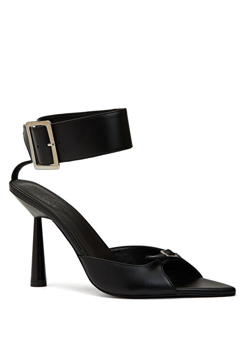 Cami Siyah Kadın Deri Sandalet - Görsel 2