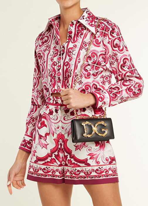 Dolce&Gabbana Siyah Kadın DG Girls Siyah Kadın Deri Çanta 1260046