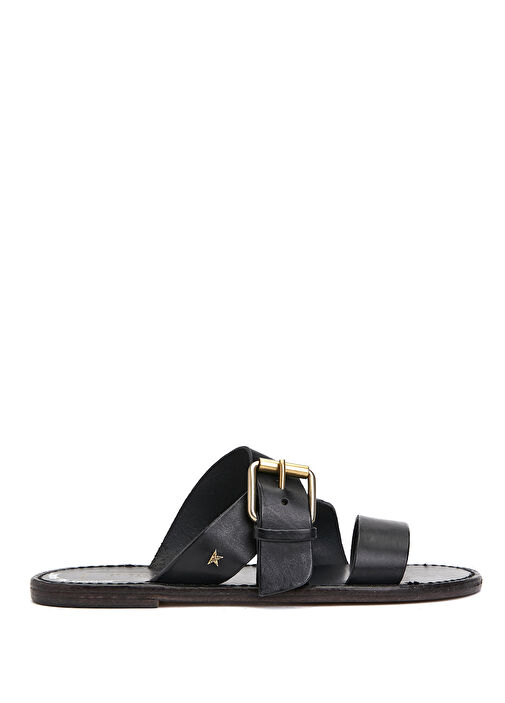 Margaret Siyah Kadın Deri Terlik - Görsel 2