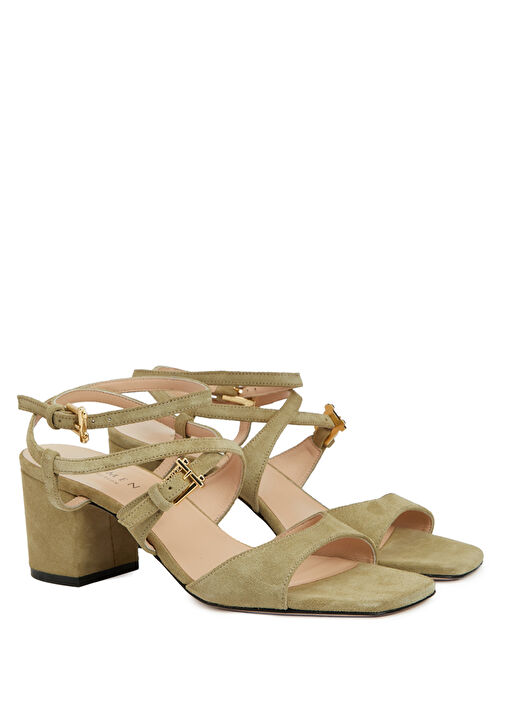 Yeşil Kadın Süet Sandalet - Görsel 3