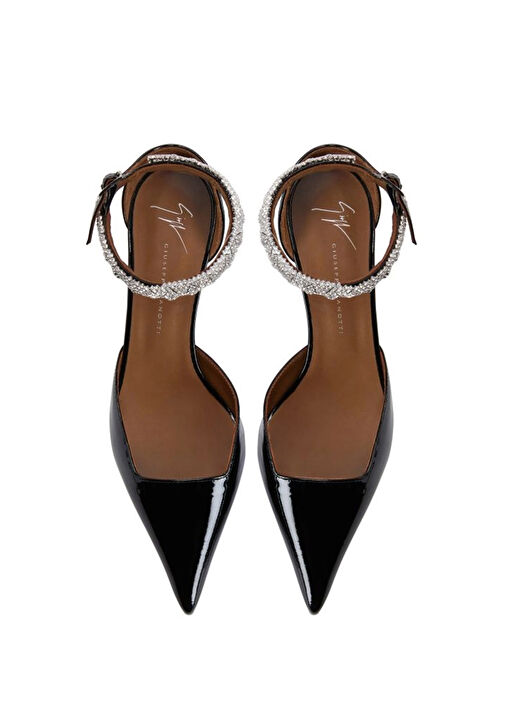 Siyah Deri Topuklu Ayakkabı - Görsel 5