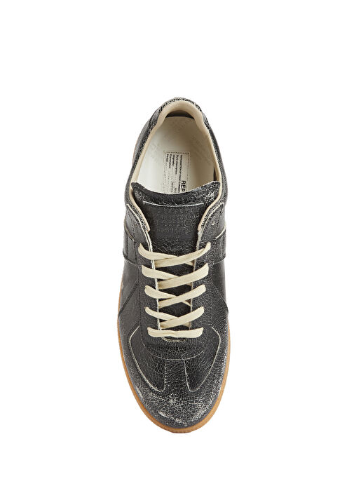 Replica Siyah Beyaz Erkek Deri Sneaker - Görsel 5