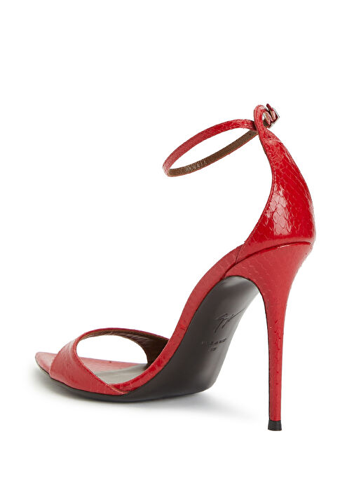 Kırmızı Kadın Deri Sandalet - Görsel 4