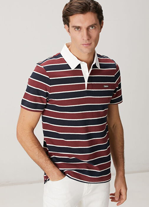 Beymen Club Bordo-Lacivert Erkek Slim Fit Bordo Lacivert Çizgili