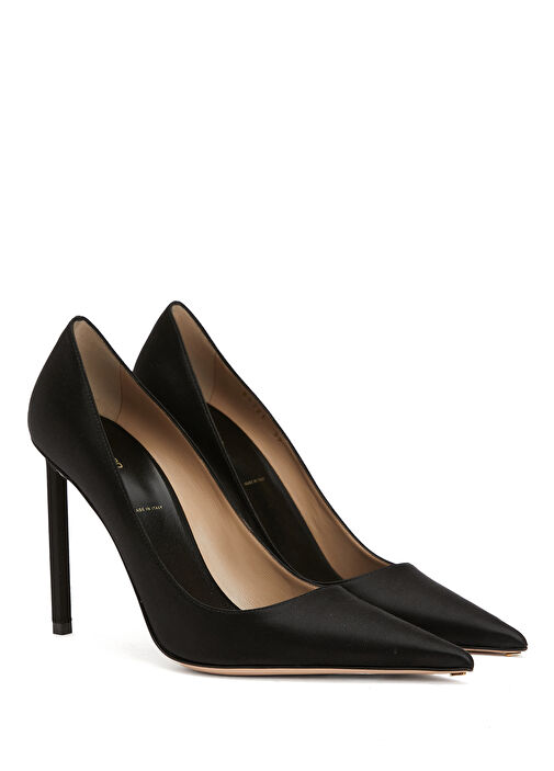 Siyah Saten Stiletto - Görsel 3