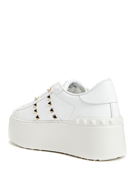 Untitled Flatform Beyaz Kadın Deri Sneaker - Görsel 4