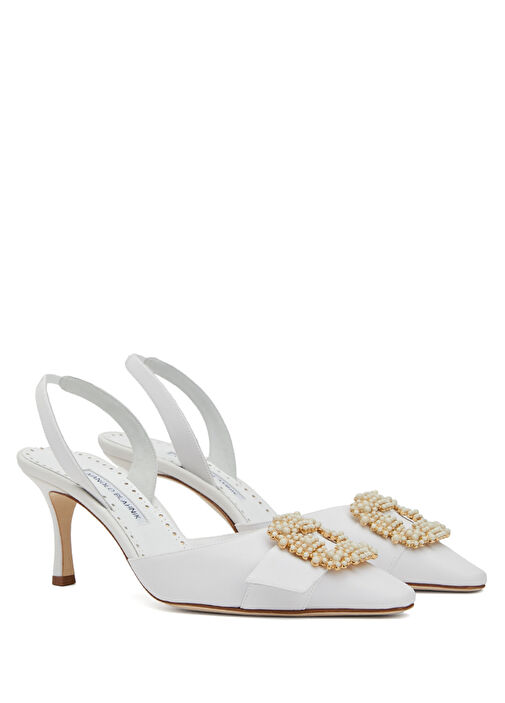 Gibsli Bridal Ekru İpek Topuklu Ayakkabı - Görsel 3