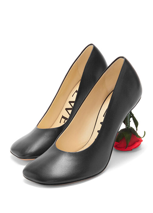 Toy Rose Siyah Deri Topuklu Ayakkabı - Görsel 3