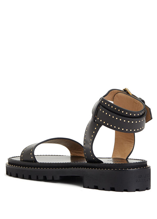 Breena Siyah Bantlı Kadın Deri Sandalet - Görsel 4