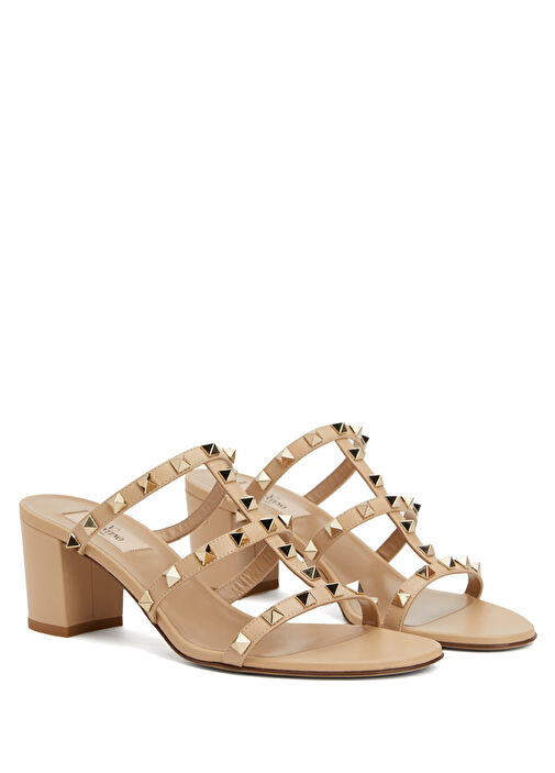 Rockstud Kum Kadın Deri Terlik - Görsel 3