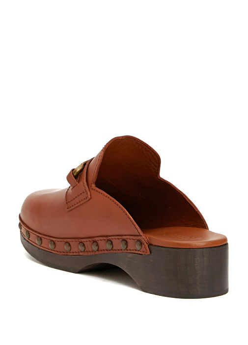 Azora Kahverengi Kadın Deri Terlik - Görsel 4