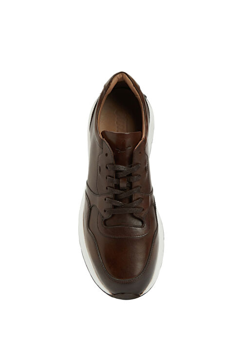 Kahverengi Erkek Deri Sneaker - Görsel 5