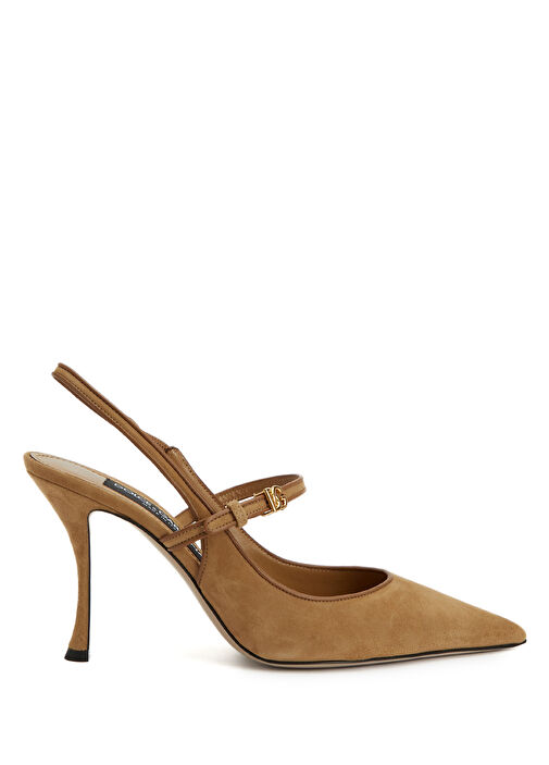 Bej Süet Topuklu Ayakkabı - Görsel 2