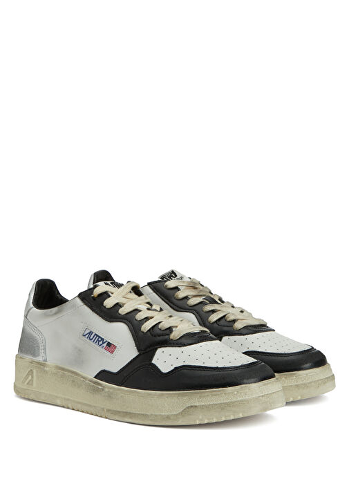 Super Vintage Çok Renkli Erkek Deri Sneaker - Görsel 3