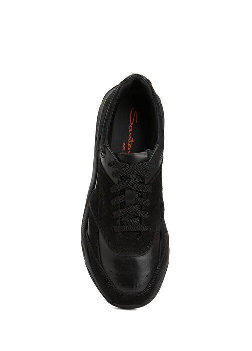 Siyah Erkek Deri Sneaker - Görsel 5