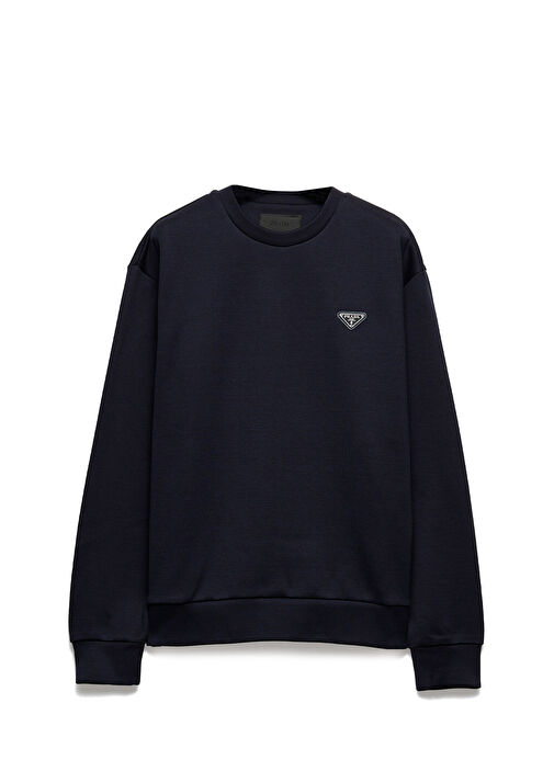 Prada Mavi Erkek Mavi Teknik Pamuklu Erkek Sweatshirt 1682075 | Beymen