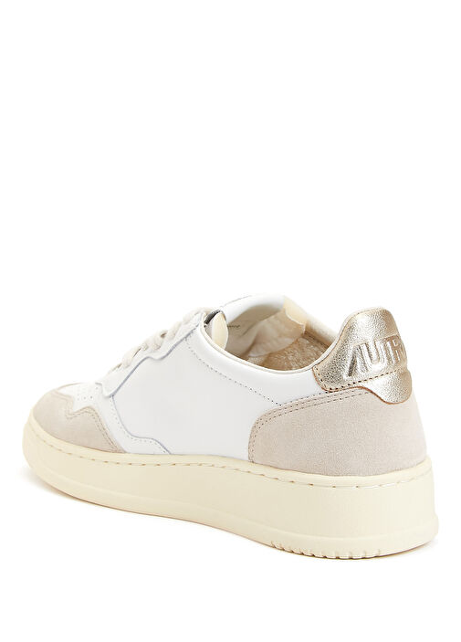 Beyaz Gold Kadın Deri Sneaker - Görsel 4