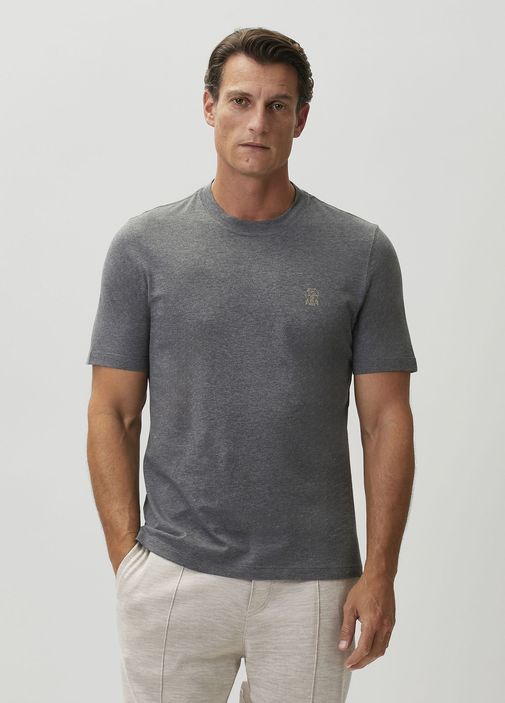 Brunello Cucinelli 半袖カットソー Brunello Cucinelli Antrasit Erkek Antrasit Logolu T-shirt 2026988
