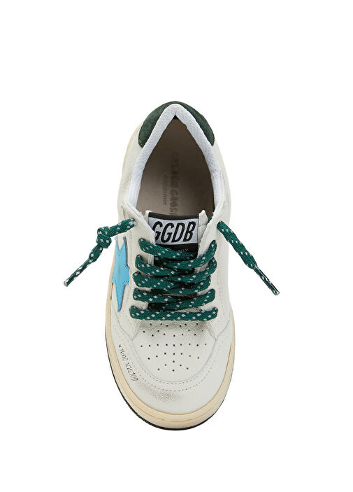 BallStar Beyaz Yeşil Erkek Çocuk Deri Sneaker - Görsel 5