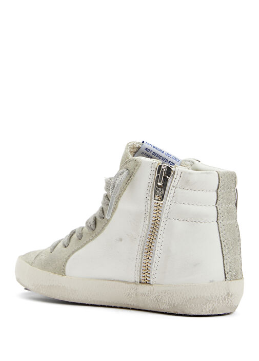 Slide Beyaz Unisex Çocuk Deri Sneaker - Görsel 4