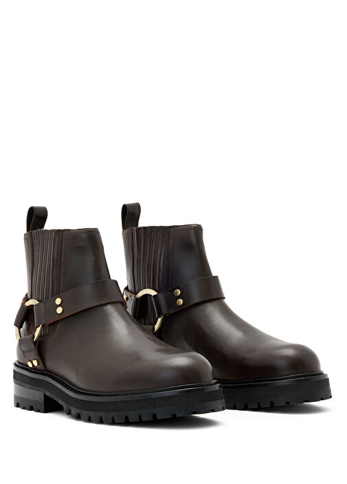 Maddie Koyu Kahverengi Kadın Deri Bot - Görsel 3