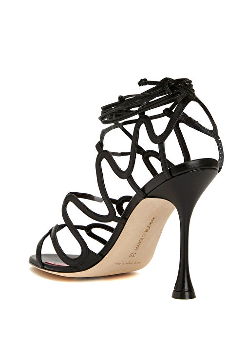 Fawda Siyah Kadın Deri Sandalet - Görsel 4