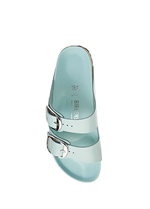 Arizona Big Buckle Su Yeşili Kadın Deri Terlik - Görsel 10