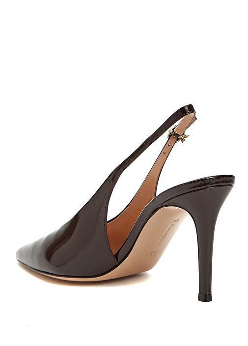 Bordo Deri Topuklu Ayakkabı - Görsel 4