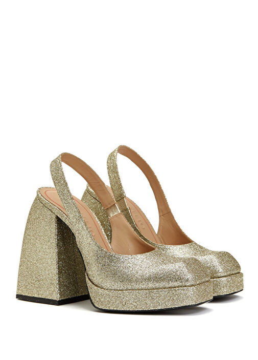 Gold Sim Dokulu Topuklu Ayakkabı - Görsel 3