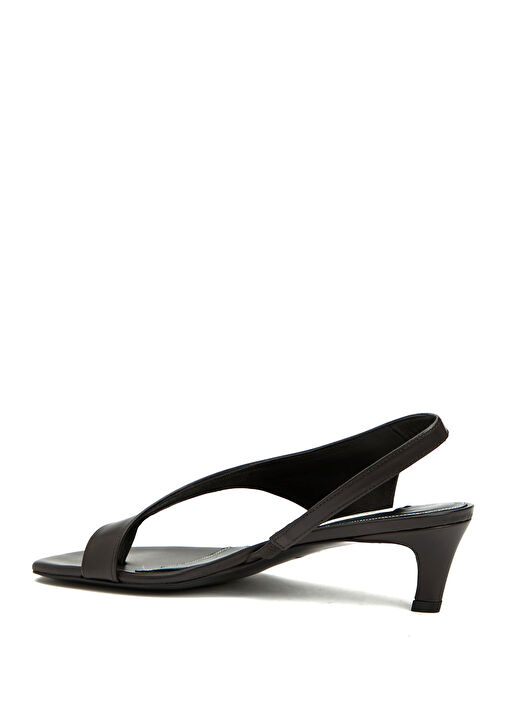 Koyu Kahverengi Kadın Deri Sandalet - Görsel 4