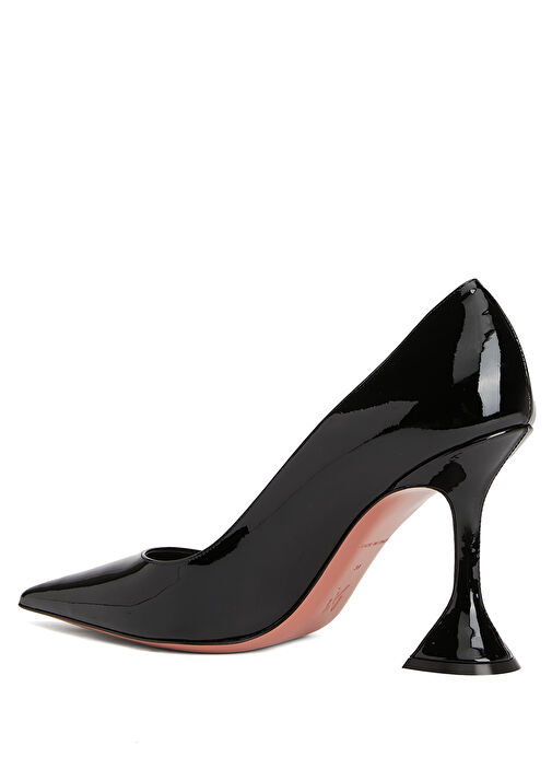 Siyah Deri Stiletto - Görsel 4