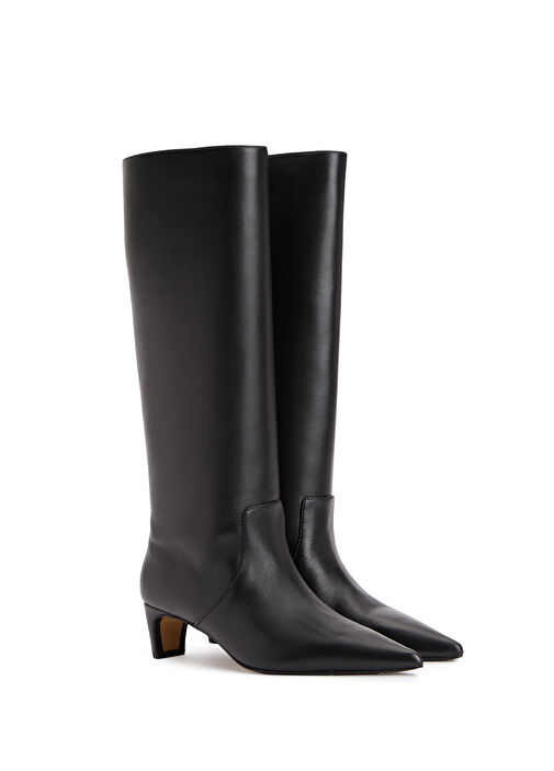The Mel Siyah Kadın Deri Çizme - Görsel 3