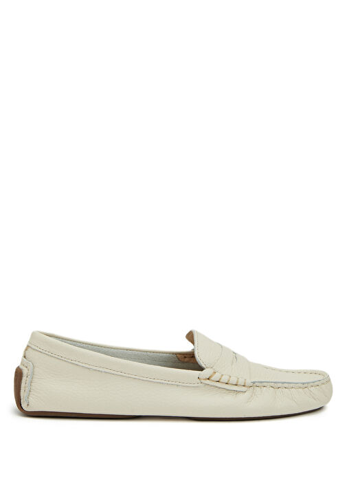 Bej Kadın Deri Loafer - Görsel 2