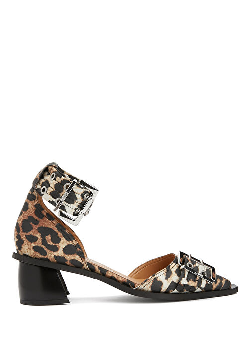 Feminine Buckle Leopar Topuklu Ayakkabı - Görsel 2