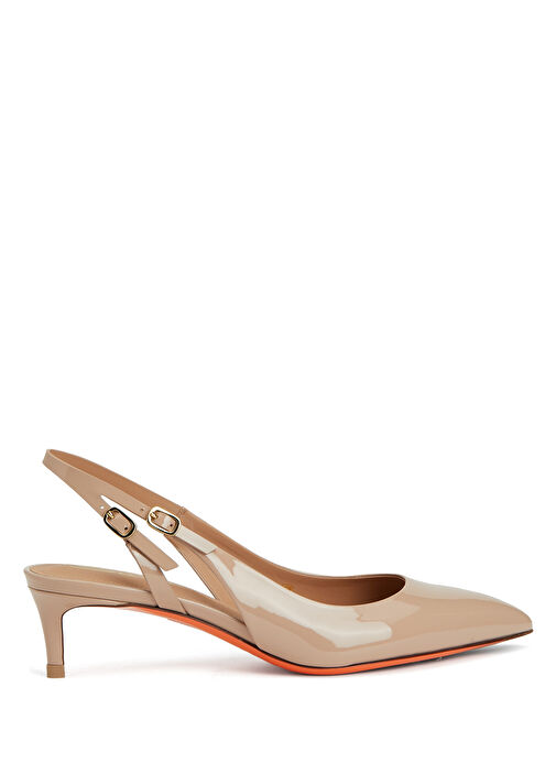 Nude Deri Topuklu Ayakkabı - Görsel 2