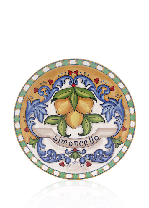 The Mia - Limoncello Seramik Servis Tabağı 30 cm - Çok Renkli