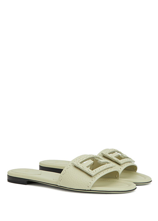 Yeşil Kadın Deri Terlik - Görsel 3