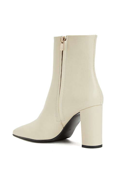 Kırık Beyaz Kadın Deri Bot - Görsel 4