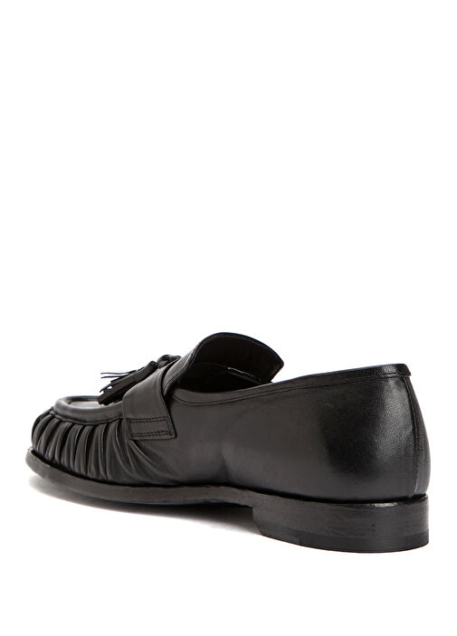 Siyah Kadın Deri Loafer - Görsel 4