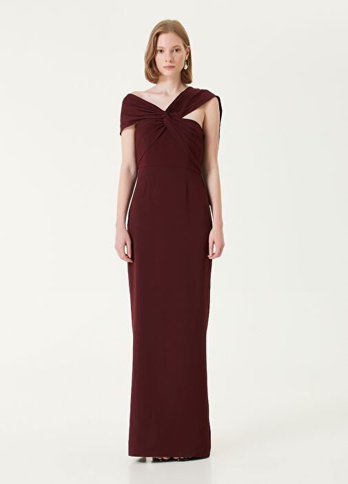 Roland Mouret Burgundy Maxi Evening Dress