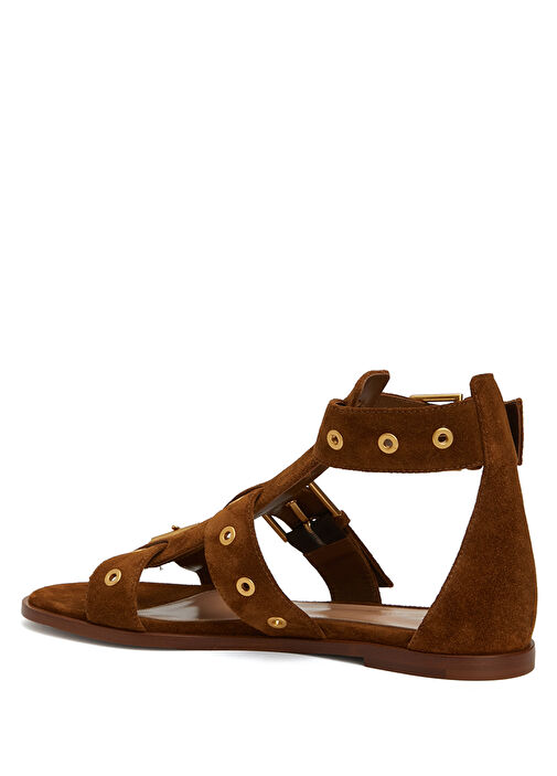 Taba Kadın Süet Sandalet - Görsel 4