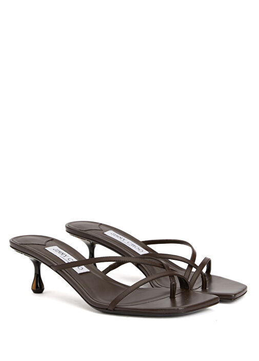 Etana Koyu Kahverengi Kadın Deri Terlik - Görsel 3